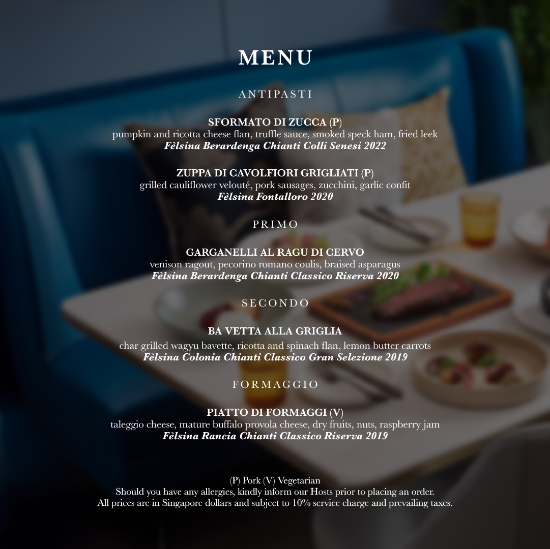 FELSINA WINE DINNER at Sophia